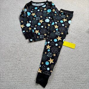 Popoki black outerspace bamboo pajamas